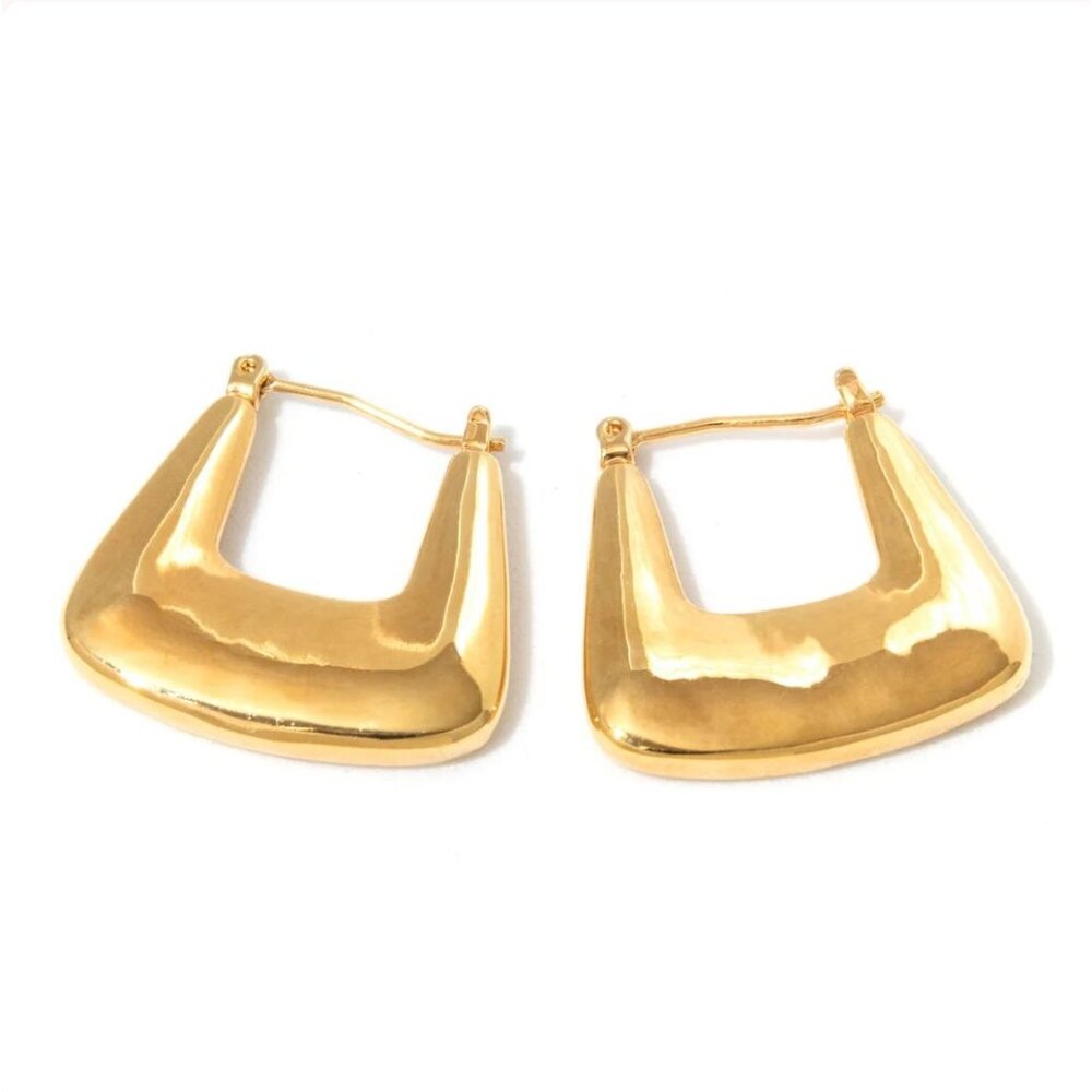 NWT Frasier Sterling Gold Coast Hoops Earrings Gold plated - Picture 2 of 6